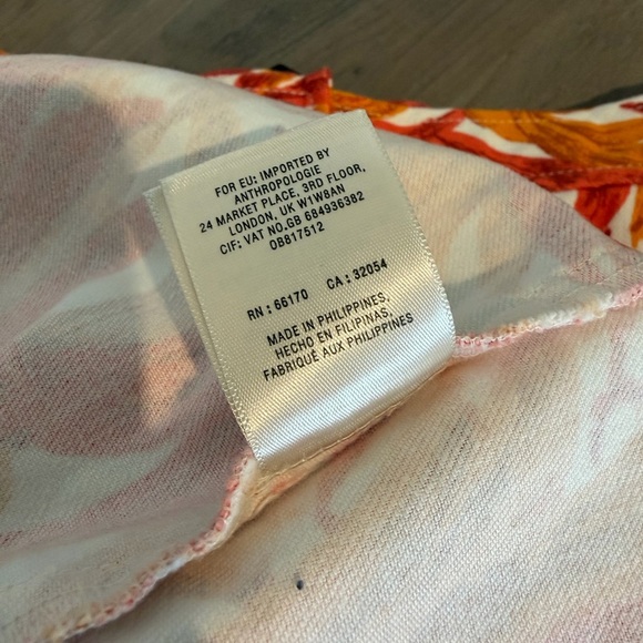 Maeve Anthropologie Banana Grove Denim Midi Skirt Orange Size 4 Orange Button - Picture 7 of 7